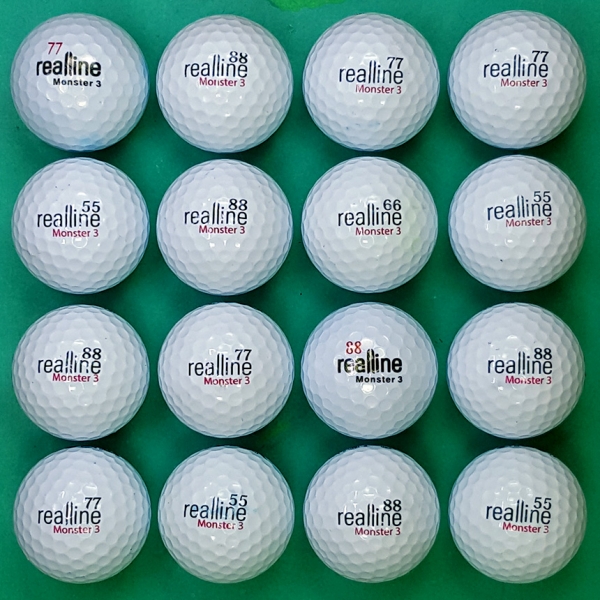 그린피플,리얼라인 몬스터3 화이트 3피스 A-급 로스트볼 16개