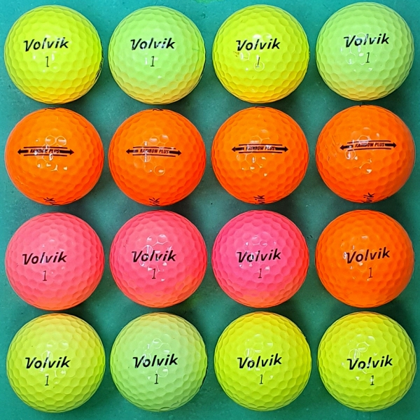 그린피플,볼빅 레인보우 플러스(RAINBOW PLUS) 컬러혼합 2피스 B급 로스트볼 16개