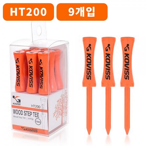 그린피플,코비스 오렌지색 우드스텝티 83mm 골프티 (9개입) [HT200]