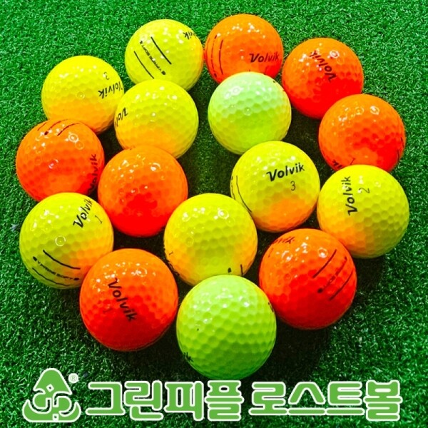 그린피플,볼빅 브이 프라임 소프트 트리플라인 컬러혼합 3피스 A-급 로스트볼 16개