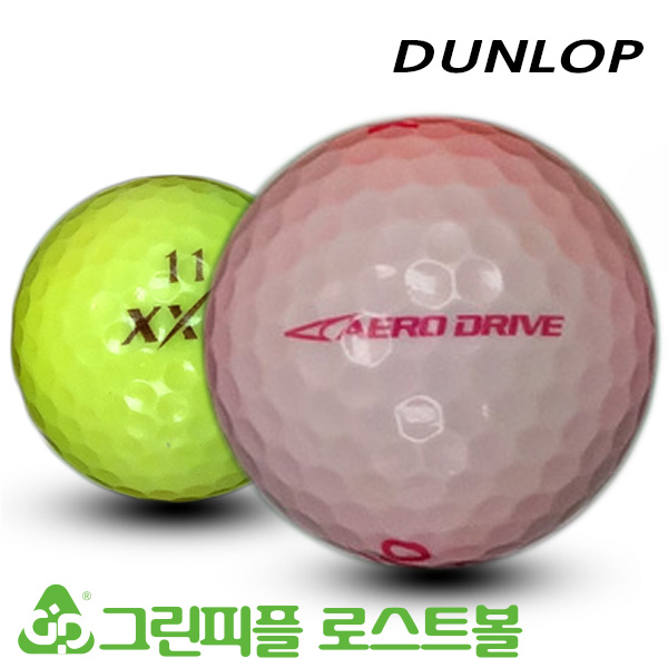 그린피플,[G.PLUS] 던롭 젝시오 에어로 드라이버 컬러혼합 3피스 B+급 로스트볼 64개(4팩)