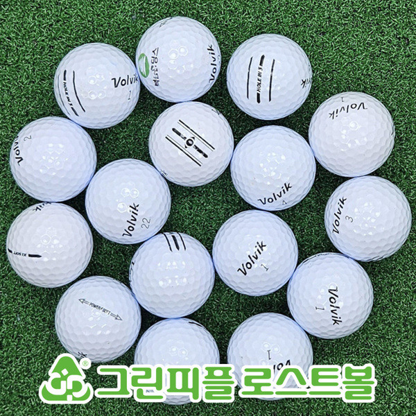 그린피플,볼빅 2p&3p 화이트 혼합 A-급 로스트볼 16개