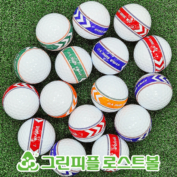 그린피플,볼빅 하이퍼소닉 V12 소프트트랙 360도 3피스 B+급 로스트볼 16개