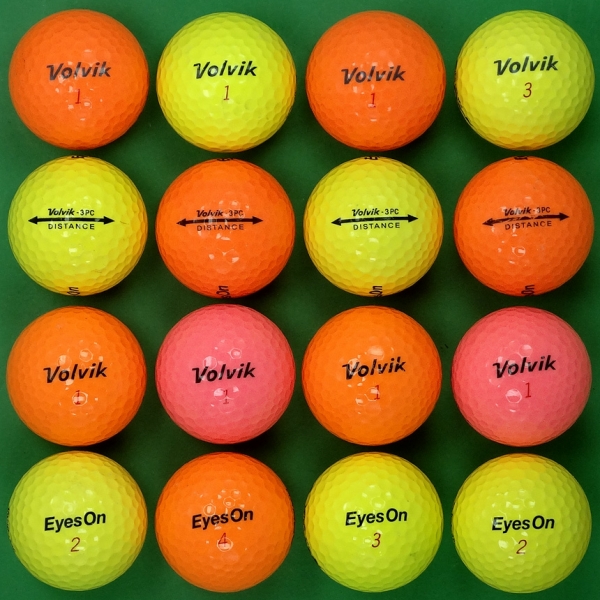 그린피플,볼빅 아이즈온 컬러혼합 3피스 A-급 로스트볼 16개